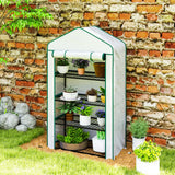 Outsunny Four-Tier Mini Greenhouse, with Reinforced Plastic Cover
