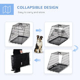 Pawhut Trapeze Collapsible Dog Pet Travel Box Cage Removable Tray 77 x 47 x 55cm