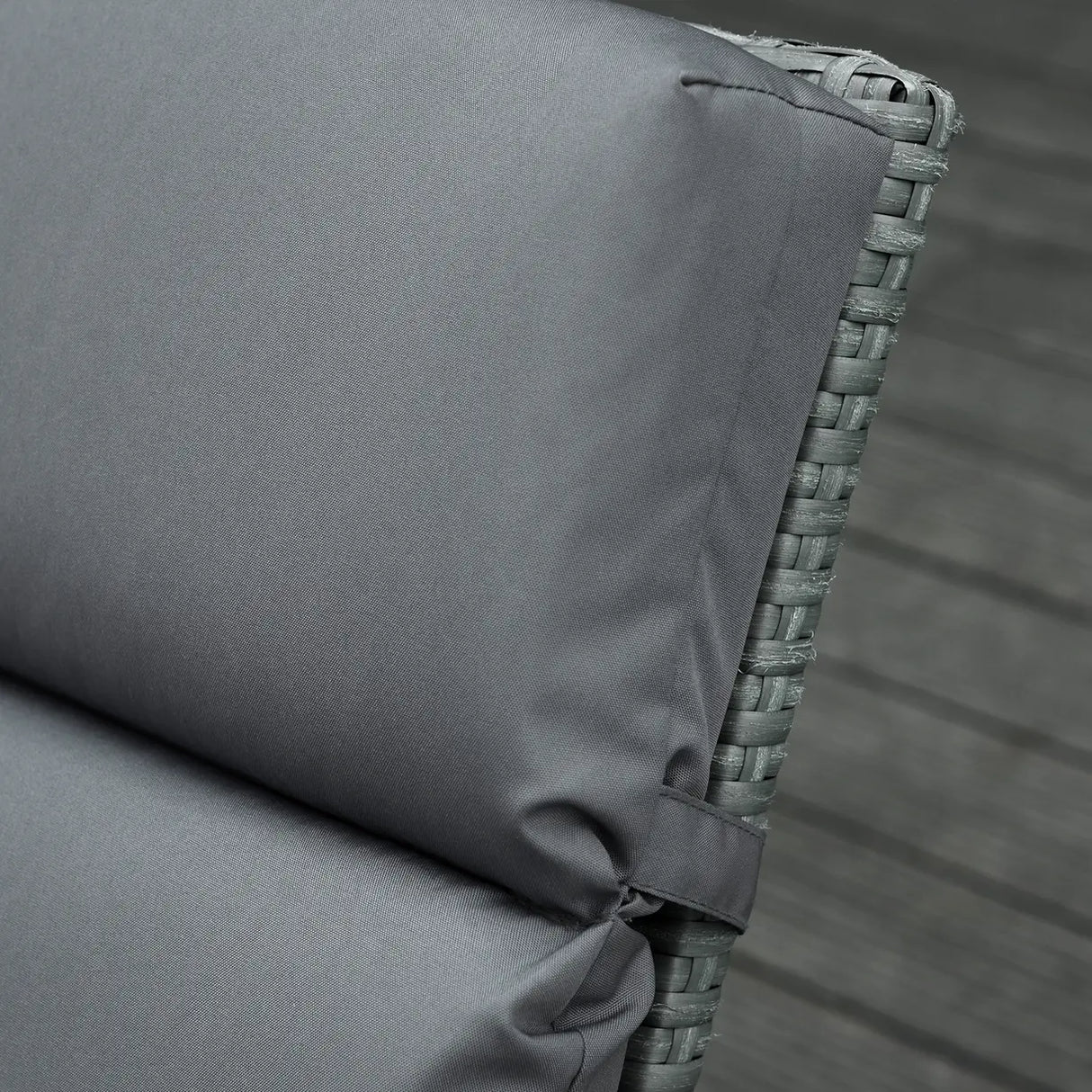 Outsunny Set of 2 Sun Lounger Cushions, Replacement Cushions for Rattan Furniture with Ties, 196 x 55 cm, Cushion ONLY, Dark Grey