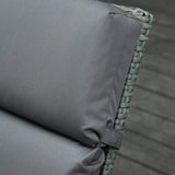 Outsunny Set of 2 Sun Lounger Cushions, Replacement Cushions for Rattan Furniture with Ties, 196 x 55 cm, Cushion ONLY, Dark Grey