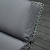 Outsunny Set of 2 Sun Lounger Cushions, Replacement Cushions for Rattan Furniture with Ties, 196 x 55 cm, Cushion ONLY, Dark Grey
