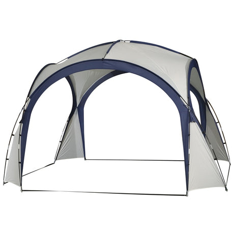 Outsunny Gazebo Party Tent, 3.5x3.5m-Cream/Blue