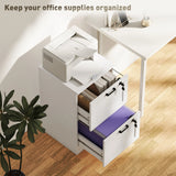 HOMCOM 2-Drawer Filing Cabinet with Lock - White