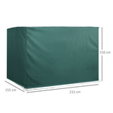 Outsunny Patio 3 Seater Swing Chair Bench Cover Outdoor Garden Furniture Rain Protection Cover Protector Waterproof Anti-UV, 215L x 155W x 150Hcm, Dark Green