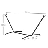 Outsunny 2.86m Universal Hammock Stand Metal Frame Garden Camping Picnic Outdoor Patio Replacement  Stand Only