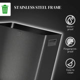 HOMCOM 30L Dual Compartment Stainless Steel Bin, with Deodoriser Holders - Black