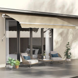 Outsunny 3.5M x 2.5M Manual Awning Canopy Retractable Sun Shade Shelter for Garden Patio