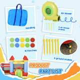 Outsunny Kids Bounce Castle Inflatable Trampoline Slide Pool Basket for Kids Age 3-10, 3 x 2.75 x 2.1m