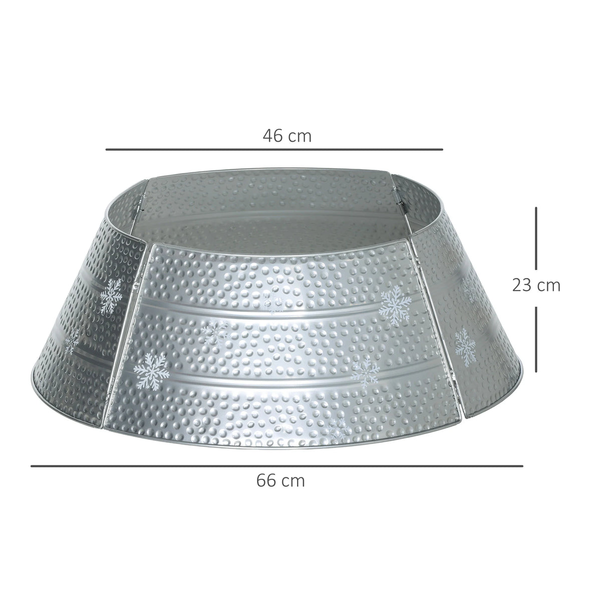 HOMCOM 66cm Hammered Steel Christmas Tree Base Collar