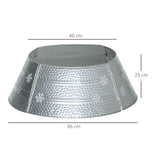 HOMCOM 66cm Hammered Steel Christmas Tree Base Collar