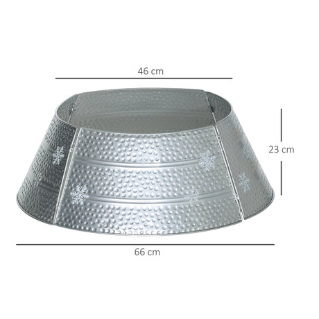 HOMCOM 66cm Hammered Steel Christmas Tree Base Collar