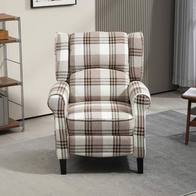 HOMCOM 160° Reclining Armchair, with Footrest - Brown