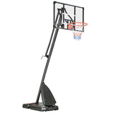 SPORTNOW 2.4-2.9m Adjustable Basketball Hoop and Stand with Weighted Base, Portable on Wheels, Black