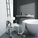 Non-Slip Shower Chair with U-Shaped Cutout for Elderly and Disabled-White