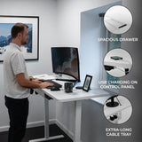 Electric Standing Desk With Drawer - 120cm x 60cm