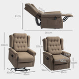 HOMCOM 45 Lifting Riser and Recliner Armchair  - Dark Brown