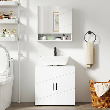 kleankin Under Sink Cabinet with Shelf - White