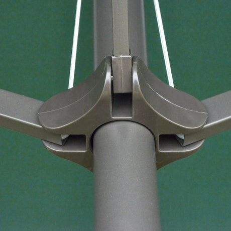 Outsunny 4.6M Sun Umbrella Canopy Double-sided Crank Sun Shade w/ Cross Base Dark Green