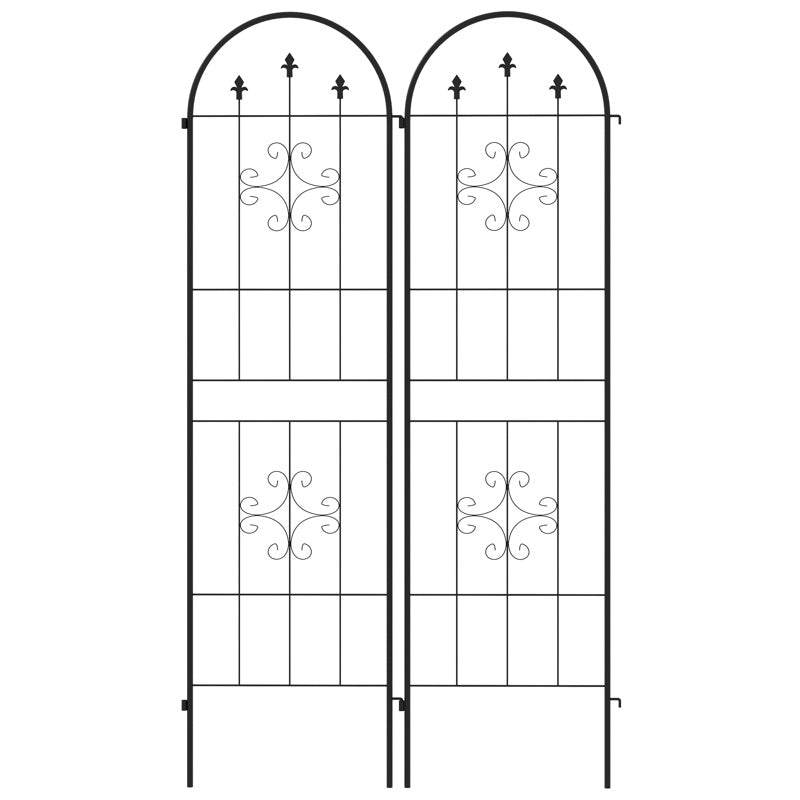 Outsunny Set of Two Spiral Anchor Garden Trellis Panels