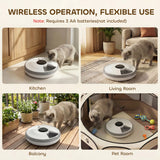 PawHut Automatic Cat Feeder Programmable Timer for Dry Wet Food Cat Food Dispenser with Ice Pack for 6 Meals