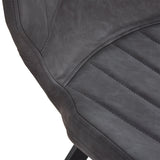 HOMCOM Dining Chairs Set of 2, PU Leather Upholstered Kitchen Chairs with Backs, Moulded Padded Seats and Steel Frame for Dining Room, Grey