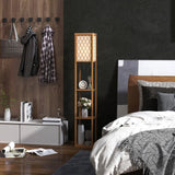 HOMCOM Three-Shelf Standing Lamp - Natural