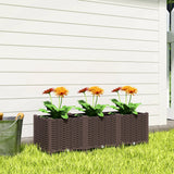 Outsunny Plastic Raised Garden Bed with Legs, Self Watering Elevated Planter Boxes with Drainage Holes and Plugs