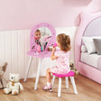 AIYAPLAY Kids Dressing Table with Mirror and Stool, Girls Vanity Set for Kids Room, Bedroom, Nursery, for Ages 36 Years, Pink