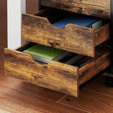 HOMCOM Five-Drawer Filing Cabinet - Rustic Brown