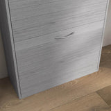 HOMCOM 12-Shoe Flip Drawer Storage Cabinet - Grey Wood-Effect