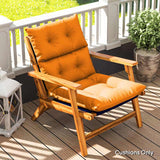 Outsunny Tufted Adirondack Chair Cushion, Thick Garden Seat Cushion Pad with Backrest, Rocking Chair Cushion with Ties for Outdoor and Indoor Use, Orange