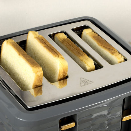 HOMCOM Four-Slice Rippled Toaster - Grey