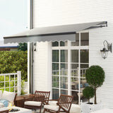 Outsunny 3.5 x 3m Electric/Manual Awning, with Remote - Dark Grey