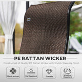 Outsunny Set of Four Folding Garden Chairs, with Seven-Position Adjustable Backs, Dark Brown