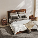 HOMCOM Bedside Table, Nordic Side Table with Roller Shutter Style Sliding Doors and Metal Legs for Bedroom, Living Room, Rustic Brown