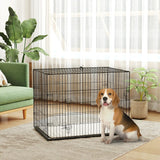PawHut Foldable Dog Crate with 2 Doors with Tray, Soft Cushion, for Large Medium Dogs, 90 x 58 x 62, Black
