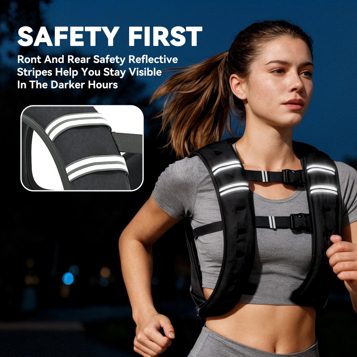 HOMCOM 5KG Weighted Vest, Running Weight Vest with Adjustable Strap, Convenient Pocket and Reflective Strips for Men and Women