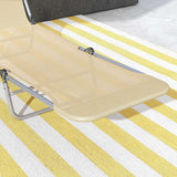 Outsunny Set of Two Steel Frame Sun Loungers, with Reclining Backs - Brown