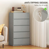 HOMCOM Chest of Drawers, 5-Drawer Storage Cabinets, Modern Dresser, Storage Drawer Unit for Bedroom