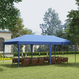 Outsunny Pop Up Gazebo, Double Roof Foldable Canopy Tent, Height Adjustable Wedding Awning Canopy w/ Carrying Bag, 6 m x 3 m x 2.65 m, Blue