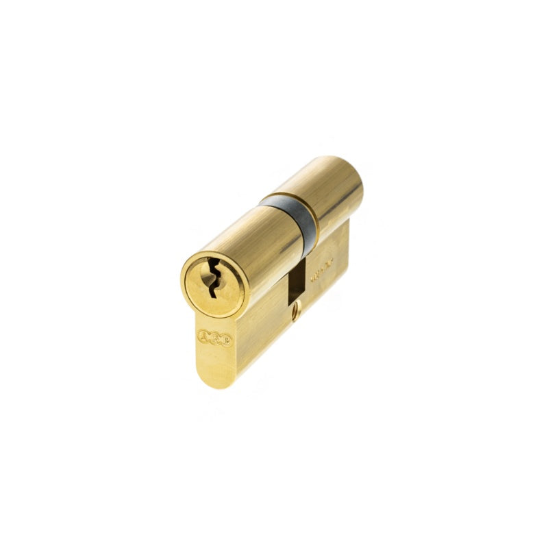 AGB Euro Profile 5 Pin Double Cylinder 30-30mm (60mm) - Polished Brass - Each