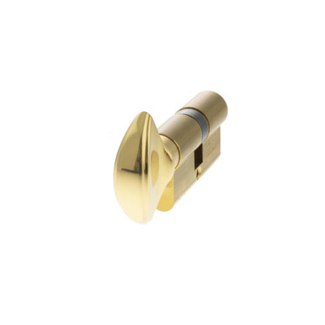 AGB Euro Profile 5 Pin Cylinder Key to Turn 30-30mm (60mm) - Polished Brass - Each