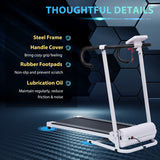 HOMCOM 1.25HP Motorised Electric Treadmill, 10km/h Folding Running Machine, Gym Fitness Exercise with LCD Monitor, White