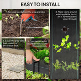 Outsunny 2m x 90m Weed Control Membrane, Heavy Duty Weed Control Barrier Fabric, 90gsm Ground Cover for Patios, Garden, Flower beds, Landscaping