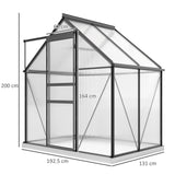 Outsunny 192.5 x 131cm Walk-In Polycarbonate Greenhouse