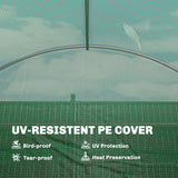 Outsunny 3 x 4 m Walk-in Polytunnel Greenhouse with Hinged Door and 8 Roll Up Mesh Windows, Garden Tunnel Warm House Tent, Green