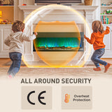 HOMCOM 1800W 15-40 Adjustable Flame Glass Panel Convector Heater, 152cm