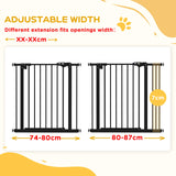 PawHut Adjustable Safety Gate w/ One Extensions, Four Adjustable Screws, Black