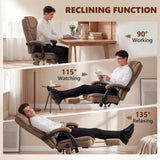HOMCOM Office Chair with 6-Point Vibration Massage and Heat, Executive Computer Desk Chair with High Back, Reclining, Brown