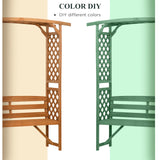 Outsunny Garden Bench, Wooden Garden Arbour with Seat for Vines/Climbing Plants, Brown